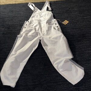 HYBRYD &COMPANY (2X) White Denim with stripes Overall